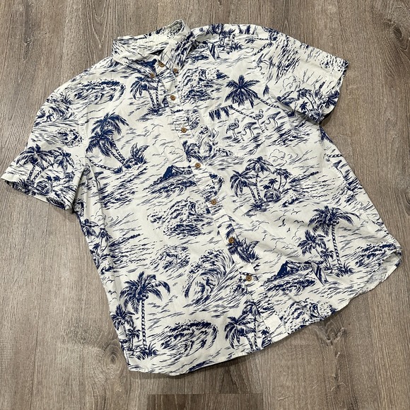 American Eagle Outfitters Other - American Eagle Shirt Men's XL Hawaiian Tropical Palm‎ Tree Button Down Shirt
